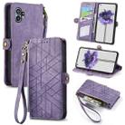 For Nothing Phone 2 Geometric Zipper Wallet Side Buckle Leather Phone Case(Purple) - 1