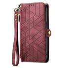 For Nothing Phone 2 Geometric Zipper Wallet Side Buckle Leather Phone Case(Red) - 2