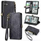 For Nothing CMF Phone 1 Geometric Zipper Wallet Side Buckle Leather Phone Case(Black) - 1