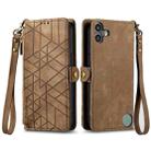 For Nothing CMF Phone 1 Geometric Zipper Wallet Side Buckle Leather Phone Case(Brown) - 2