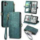 For Nothing CMF Phone 1 Geometric Zipper Wallet Side Buckle Leather Phone Case(Green) - 1