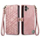 For Nothing CMF Phone 1 Geometric Zipper Wallet Side Buckle Leather Phone Case(Pink) - 2