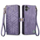 For Nothing CMF Phone 1 Geometric Zipper Wallet Side Buckle Leather Phone Case(Purple) - 2