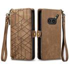 For Nothing Phone 2a Plus Geometric Zipper Wallet Side Buckle Leather Phone Case(Brown) - 2