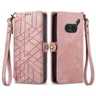 For Nothing Phone 2a Plus Geometric Zipper Wallet Side Buckle Leather Phone Case(Pink) - 2