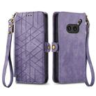 For Nothing Phone 2a Plus Geometric Zipper Wallet Side Buckle Leather Phone Case(Purple) - 2