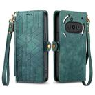 For Nothing Phone 3a Geometric Zipper Wallet Side Buckle Leather Phone Case(Green) - 2