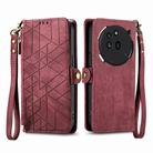 For Nothing Phone 3a Geometric Zipper Wallet Side Buckle Leather Phone Case(Red) - 2