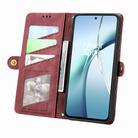 For Nothing Phone 3a Geometric Zipper Wallet Side Buckle Leather Phone Case(Red) - 3