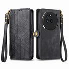 For Nothing Phone 3a Pro Geometric Zipper Wallet Side Buckle Leather Phone Case(Black) - 2