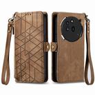 For Nothing Phone 3a Pro Geometric Zipper Wallet Side Buckle Leather Phone Case(Brown) - 2
