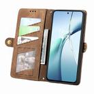 For Nothing Phone 3a Pro Geometric Zipper Wallet Side Buckle Leather Phone Case(Brown) - 3