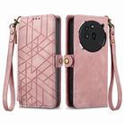 For Nothing Phone 3a Pro Geometric Zipper Wallet Side Buckle Leather Phone Case(Pink) - 2