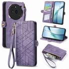 For Nothing Phone 3a Pro Geometric Zipper Wallet Side Buckle Leather Phone Case(Purple) - 1