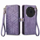 For Nothing Phone 3a Pro Geometric Zipper Wallet Side Buckle Leather Phone Case(Purple) - 2