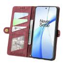 For OnePlus Nord CE 4 Geometric Zipper Wallet Side Buckle Leather Phone Case(Red) - 3