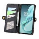 For OnePlus Nord N30 SE Geometric Zipper Wallet Side Buckle Leather Phone Case(Black) - 3