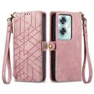 For OnePlus Nord N30 SE Geometric Zipper Wallet Side Buckle Leather Phone Case(Pink) - 1