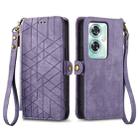 For OnePlus Nord N30 SE Geometric Zipper Wallet Side Buckle Leather Phone Case(Purple) - 1