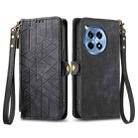 For OnePlus Ace 3 Pro Geometric Zipper Wallet Side Buckle Leather Phone Case(Black) - 2