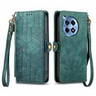 For OnePlus Ace 3 Pro Geometric Zipper Wallet Side Buckle Leather Phone Case(Green) - 2