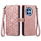 For OnePlus Ace 3 Pro Geometric Zipper Wallet Side Buckle Leather Phone Case(Pink) - 2