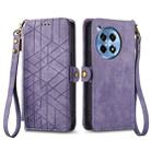 For OnePlus Ace 3 Pro Geometric Zipper Wallet Side Buckle Leather Phone Case(Purple) - 2