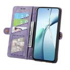 For OnePlus Ace 3 Pro Geometric Zipper Wallet Side Buckle Leather Phone Case(Purple) - 3