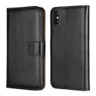Leather Horizontal Flip Holster for iPhone X/XS with Magnetic Clasp and Bracket and Card Slot and Wallet(Black) - 1