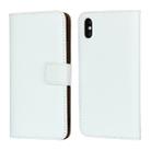 Leather Horizontal Flip Holster for iPhone X/XS with Magnetic Clasp and Bracket and Card Slot and Wallet(White) - 1