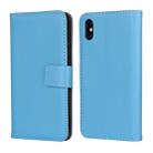 Leather Horizontal Flip Holster for iPhone X/XS with Magnetic Clasp and Bracket and Card Slot and Wallet(Blue) - 1