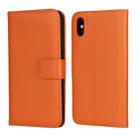 Leather Horizontal Flip Holster for iPhone X/XS with Magnetic Clasp and Bracket and Card Slot and Wallet(Orange) - 1
