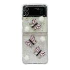 For Samsung Galaxy Z Flip4 Three-dimensional Butterfly Glitter TPU  Phone Case(Pink) - 1