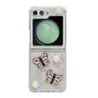 For Samsung Galaxy Z Flip5 Three-dimensional Butterfly Glitter TPU  Phone Case(Pink) - 1