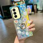 For Samsung Galaxy A15 5G Electroplating Laser Flower Ring Holder TPU Phone Case(Chrysanthemum AH5) - 1