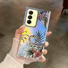 For Samsung Galaxy A15 5G Electroplating Laser Flower Ring Holder TPU Phone Case(Leaves AH12) - 1
