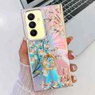 For Samsung Galaxy A15 5G Electroplating Laser Flower Ring Holder TPU Phone Case(Pear Blossom AH17) - 1