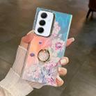 For Samsung Galaxy A55 5G Electroplating Laser Flower Ring Holder TPU Phone Case(Zinnia AH9) - 1