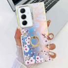 For Samsung Galaxy A55 5G Electroplating Laser Flower Ring Holder TPU Phone Case(Plum Blossom AH18) - 1