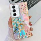 For Samsung Galaxy A55 5G Electroplating Laser Flower Ring Holder TPU Phone Case(Pear Blossom AH17) - 1