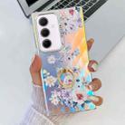For Samsung Galaxy A35 5G Electroplating Laser Flower Ring Holder TPU Phone Case(Rose AH15) - 1