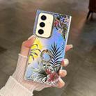 For Samsung Galaxy S24+ 5G Electroplating Laser Flower Ring Holder TPU Phone Case(Leaves AH12) - 1