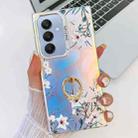 For Samsung Galaxy A25 5G Electroplating Laser Flower Ring Holder TPU Phone Case(Morning Glory AH16) - 1