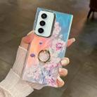 For Samsung Galaxy S23 FE 5G Electroplating Laser Flower Ring Holder TPU Phone Case(Zinnia AH9) - 1