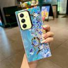 For Samsung Galaxy A34 5G Electroplating Laser Flower Ring Holder TPU Phone Case(Myosotis AH2) - 1