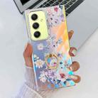 For Samsung Galaxy A34 5G Electroplating Laser Flower Ring Holder TPU Phone Case(Rose AH15) - 1