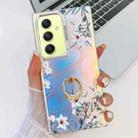 For Samsung Galaxy A34 5G Electroplating Laser Flower Ring Holder TPU Phone Case(Morning Glory AH16) - 1
