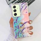 For Samsung Galaxy A54 5G Electroplating Laser Flower Ring Holder TPU Phone Case(Lavender AH14) - 1