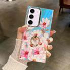 For Samsung Galaxy S23+ 5G Electroplating Laser Flower Ring Holder TPU Phone Case(Cosmos Flower AH7) - 1
