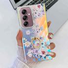 For Samsung Galaxy A14 5G Electroplating Laser Flower Ring Holder TPU Phone Case(Rose AH15) - 1